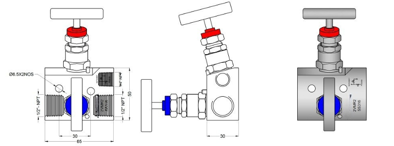 Pipe Gauge 90° Syphon Main View